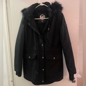 Michael Kors Black Anorak jacket with fur hood